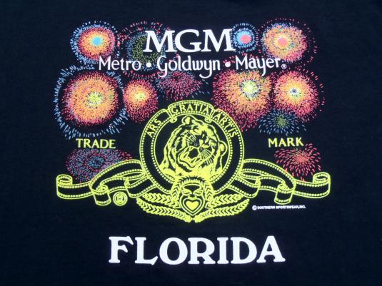Vintage 1990s MGM Florida Black Tourist T-Shirt L/XL