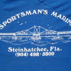 Vintage 1980s Sportsman Marina Steinhatchee Florida T-Shirt