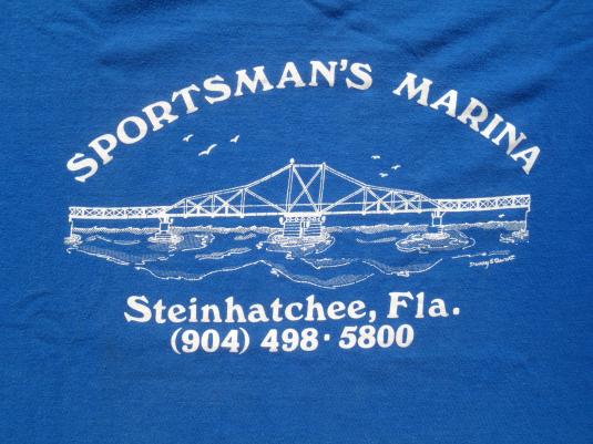 Vintage 1980s Sportsman Marina Steinhatchee Florida T-Shirt