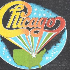 Vintage 1970s Chicago the Band Concert Tour Black T ShirtM