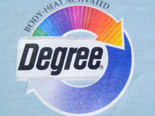 Vintage 1990s Degree Deodorant Blue Cotton T-Shirt M