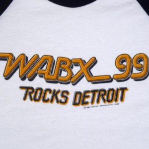 Vintage 1970s Detroit WABX 99 FM Baseball T-Shirt S/M