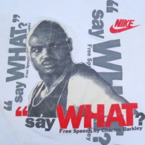 Vintage 1990s Charles Barkley Free Speech White T-Shirt L/XL