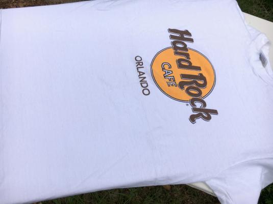 Vintage 1990s Hard Rock Cafe Orlando White Souvenir T-Shirt
