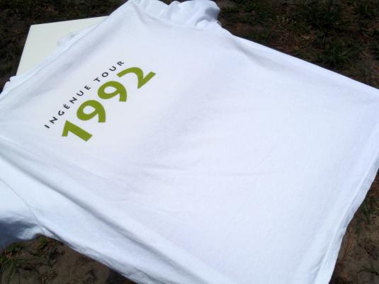 Vintage 1990s kd lang Ingenue White Concert Tour T-Shirt XL