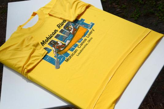 Vintage 1980s Loudonville Mohican River Yellow T-Shirt M/L