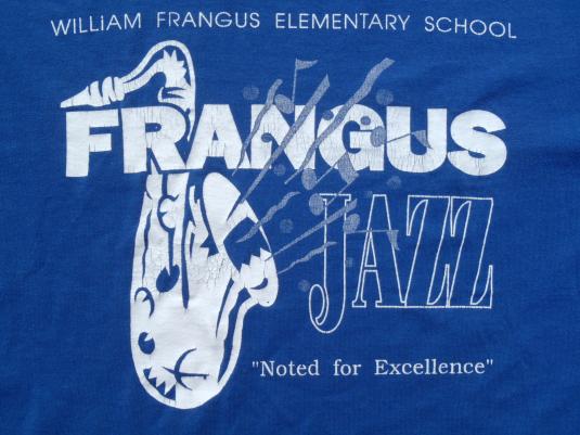 Vintage 1990s Frangus Elementary School Jazz Blue T Shirt M