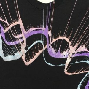 Vintage 1990s Pastel Spin Art Black T-Shirt XL Hanes