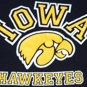 Vintage 1980s University of Iowa Hawkeyes Black T-Shirt L