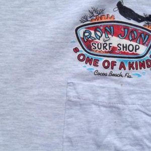 Vintage 1995 Ron Jon Surf Shop Gray Cotton Pocket T-Shirt L