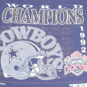 Vintage 1993 Dallas Cowboys Champions Blue T-Shirt L