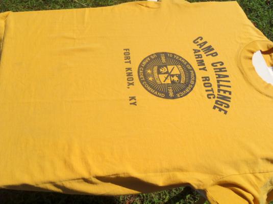 Vintage 1990s Camp Challenge Fort Knox ROTC Gold T-Shirt L