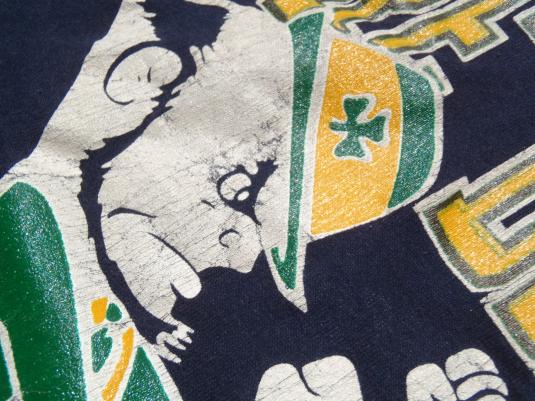Vintage 1980s Navy Blue Notre Dame Fighting Irish T Shirt M/L