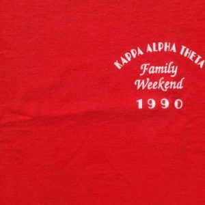 Vintage 1990 Kappa Alpha Theta UF Red T Shirt L