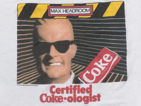 Vintage 1980s Max Headroom Coca Cola White T-Shirt XL