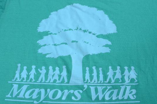 Vintage 1980s Mayors Walk Aqua T-Shirt XL