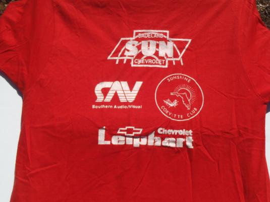 Vintage 1987 Cerebral Palsy Poker Run Red T Shirt L