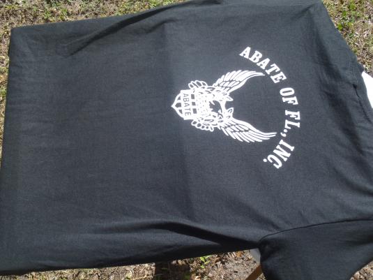 Vintage 1980s Black Abate of Florida Motorcycle T-Shirt L