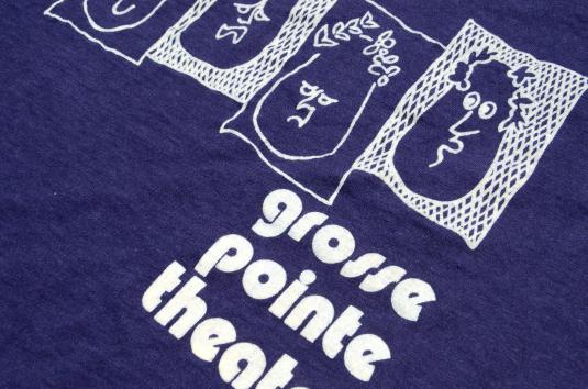 Vintage 1980s Grosse Pointe Theatre Navy T Shirt M