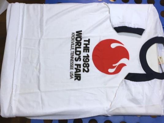 Vintage 1982 Worlds Fair Knoxville White Ringer T-Shirt XL
