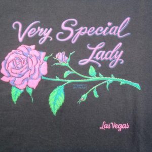 Vintage 1990 Las Vegas Special Lady Black Tourist T Shirt XL