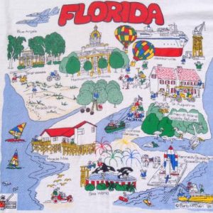 Vintage 1980s White Florida Souvenir Cotton T-Shirt L