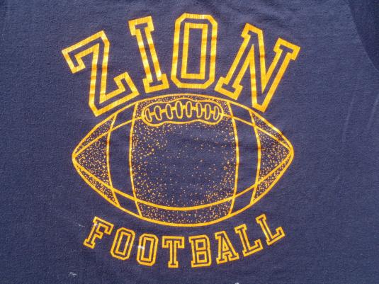 Vintage 1980s Zion Football Navy Blue T-Shirt M