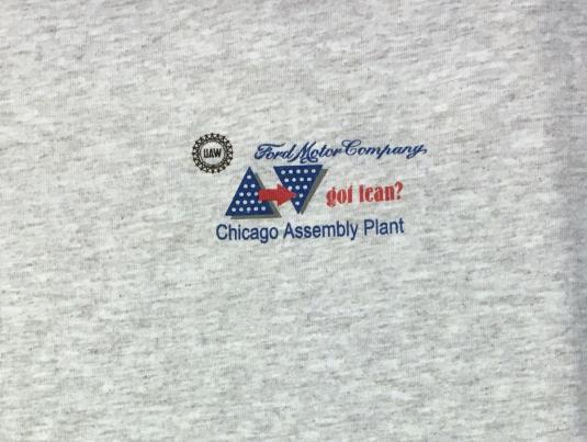 Vintage 1990s UAW Ford Chicago Assembly Plant Gray T-Shirt