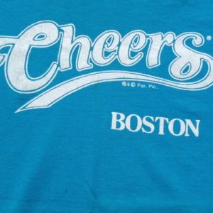 Vintage 1990s Cheers Boston Aqua Blue Souvenir T Shirt M