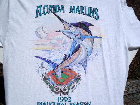 Vintage 1992 Florida Marlins Inaugural Season White T Shirt