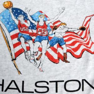 Vintage 1992 Halston Olympics Heather Gray T-Shirt XL