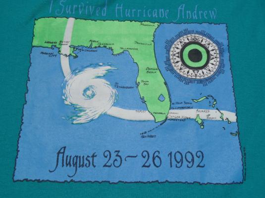 Vintage 1992 Hurricane Andrew T-Shirt M