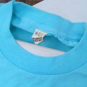 Vintage 1980s Light Blue Funny Crisis Child Parent T-Shirt L