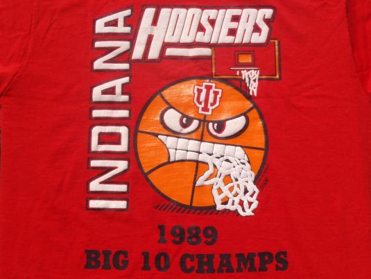 Vintage 1989 Indiana Hoosiers Big Ten Basketball T-Shirt L