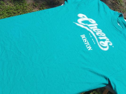 Vintage 1990s Aqua Cheers Boston Cotton T-Shirt M