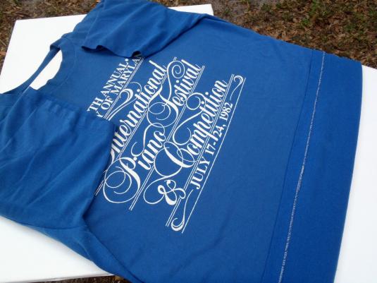 Vintage 1980s Blue University Maryland Piano Festival T-Shirt