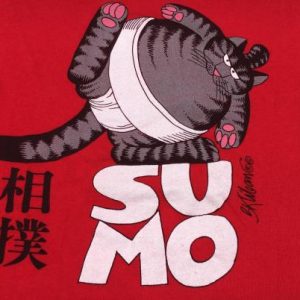 Vintage 1990s Kliban Cat Sumo Red T-Shirt M Crazy Shirt