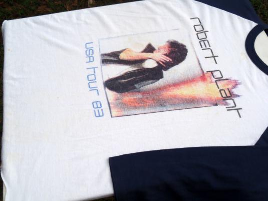 Vintage 1983 Robert Plant Concert Tour Blue Baseball T-Shirt