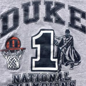 Vintage 1991 Duke University NCAA Basketball Gray T-Shirt 2X