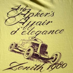 Vintage 1980 4th Apker Affair d'Elegance Yellow T-Shirt M