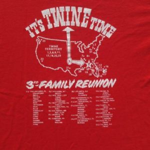 Vintage 1980s Twine Time Family Reunion Red T-Shirt L