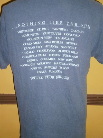 VINTAGE T-SHIRT STINGNOTHING LIKE THE SUN TOUR 1987-1988