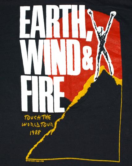 Vintage 1980s EARTH WIND & FIRE Concert Tour 1988 T-Shirt DS