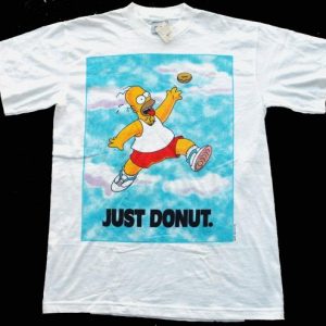 Vintage 1990s Homer Simpson Just Donut Nike Style T-Shirt