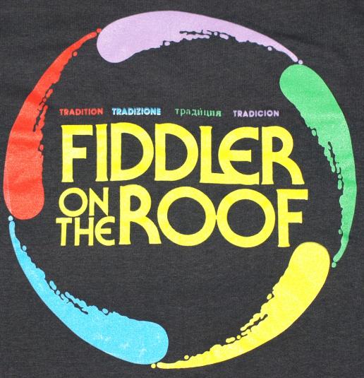 Vintage 1980s Fiddler on the Roof T-shirt Black Broadway Shi