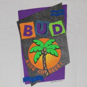 Vintage 1990s BUDWEISER Beach Palm Tree Deadstock T-Shirt