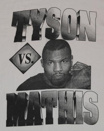 Vintage 90s MIKE TYSON vs Buster Mathis Boxing T-Shirt White