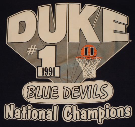 Vintage 1991 DUKE University Basketball NCAA Champions Shirt