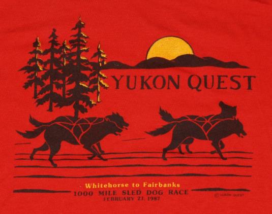 Vintage 1987 Yukon Dog Sled Race 1980’s T-Shirt 80s