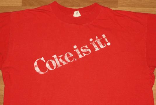 Vintage 1980s Coke Is It Coca Cola Red T-Shirt 80s Shirt